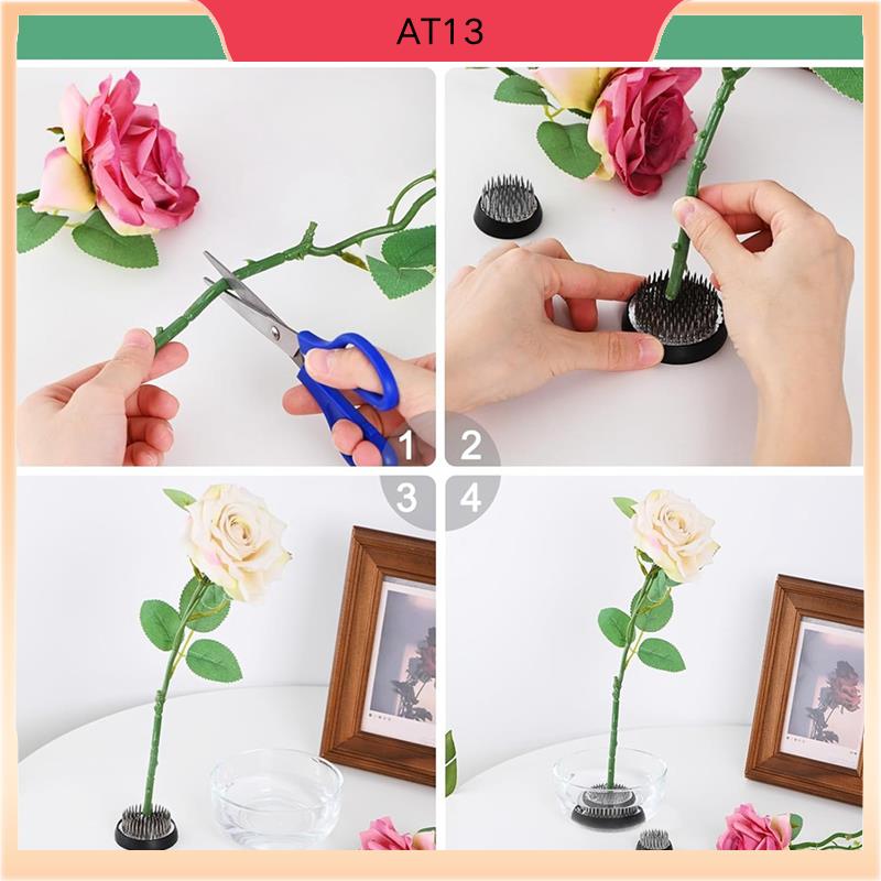 Flower Frog Pin - AT13 8팩 꽃 개구리 1.3인치 라운드