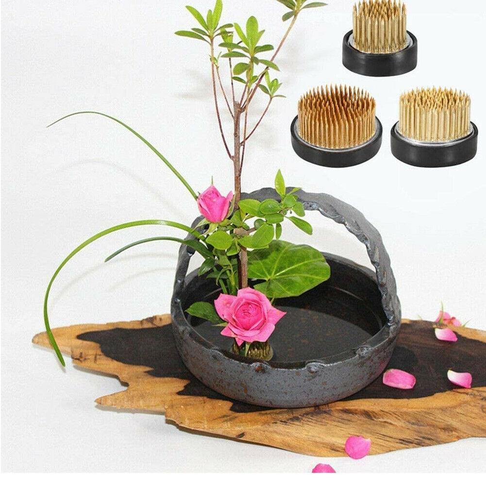 Flower Frog Pin - 가스켓 아트가있는 둥근 꽃꽂이 꽃 개구리