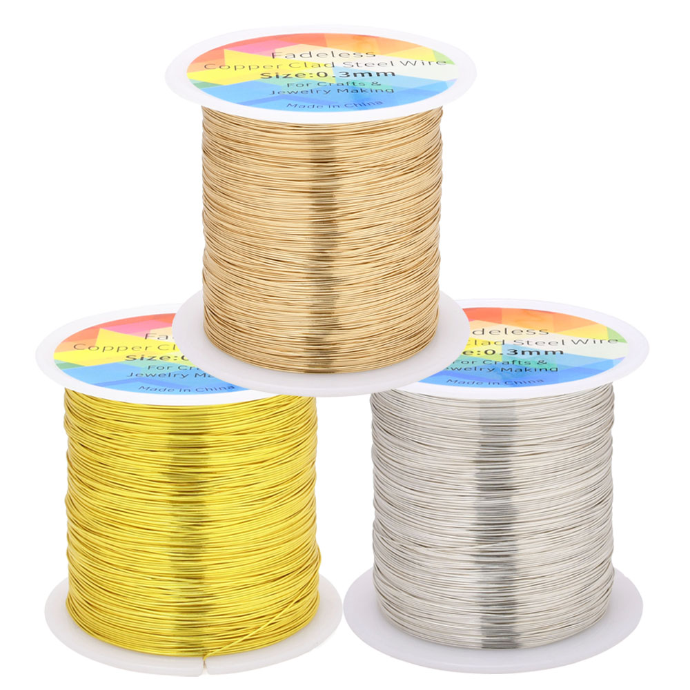 Flower Supplies - 100m/328ft Fadeless 구리 클래드 강철 와이어