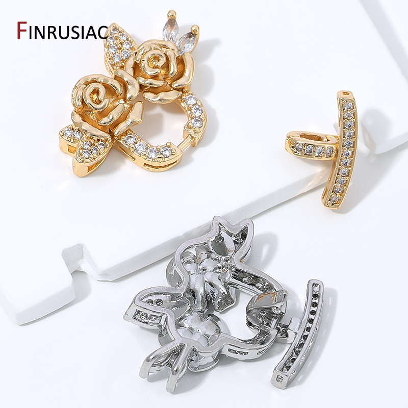 14K 금도금 황동 지르콘 꽃 진주 클래스프, 다중 줄 - Flower Supplies 리뷰 및 가격