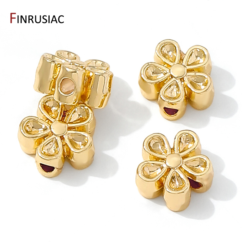 14K 금도금 황동 꽃 스페이서 비즈, 플랫 분리기 비 - Flower Supplies 리뷰 및 가격