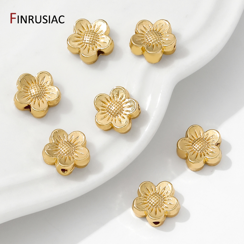 14K 금도금 황동 꽃 스페이서 비즈, 플랫 분리기 비 - Flower Supplies 리뷰 및 가격