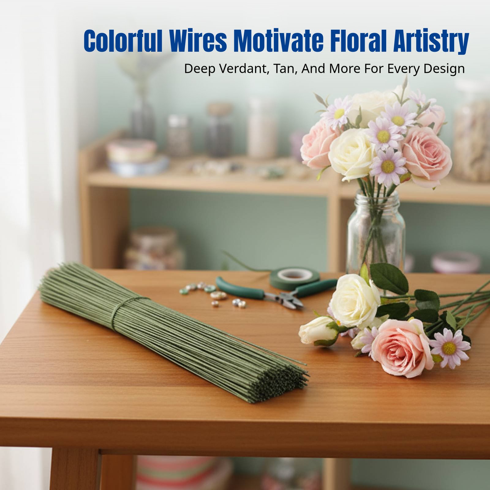 DIY 수공예 꽃줄기 와이어, 얇은 철사, 종이로 감싼 - Flower Supplies 리뷰 및 가격
