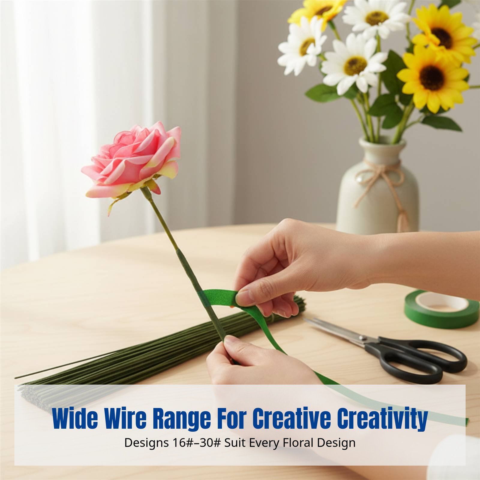 DIY 수공예 꽃줄기 와이어, 얇은 철사, 종이로 감싼 - Flower Supplies 리뷰 및 가격