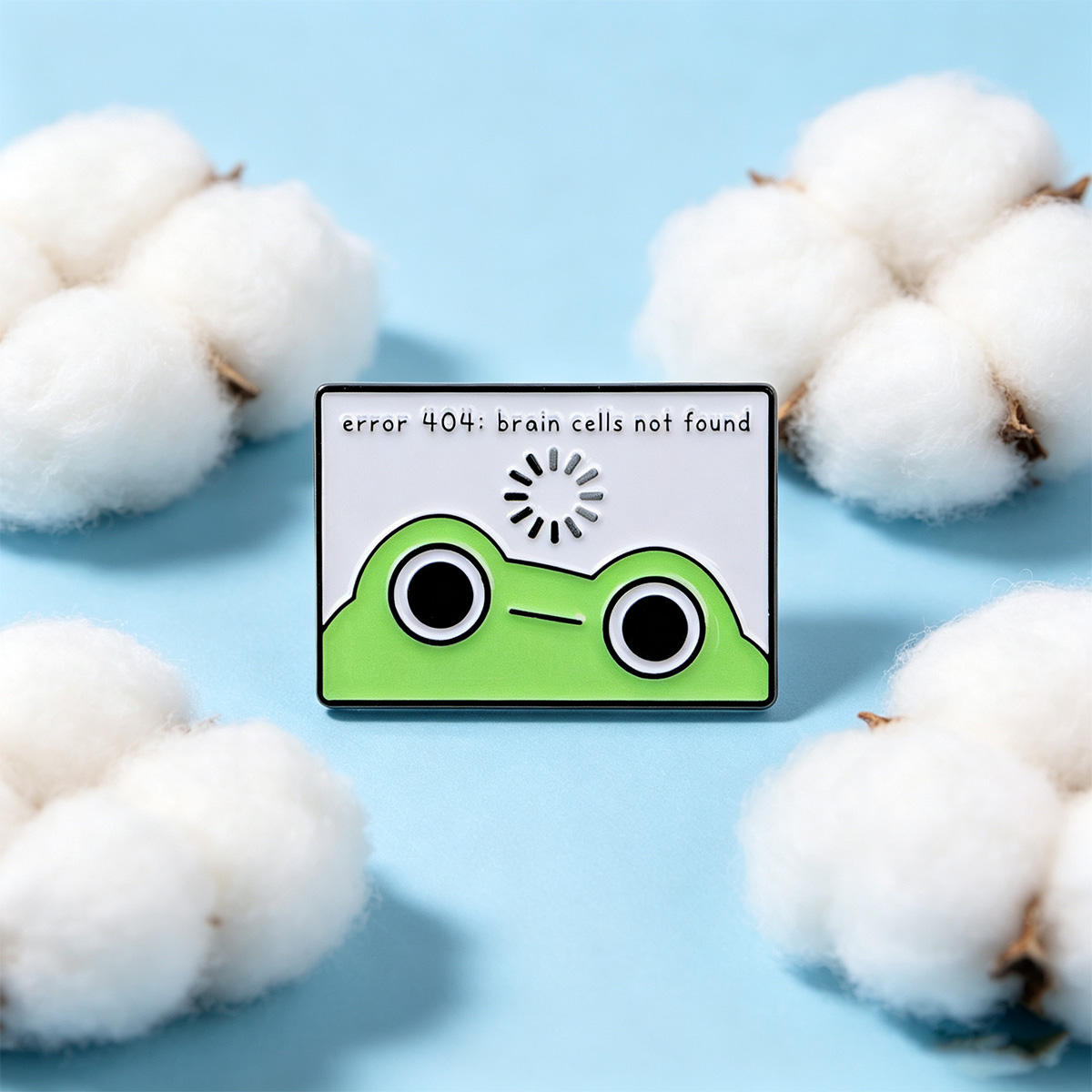 에러 404 로딩 프로그 에나멜 핀 귀여운 검은 고양이 - Flower Frog Pin 리뷰 및 가격