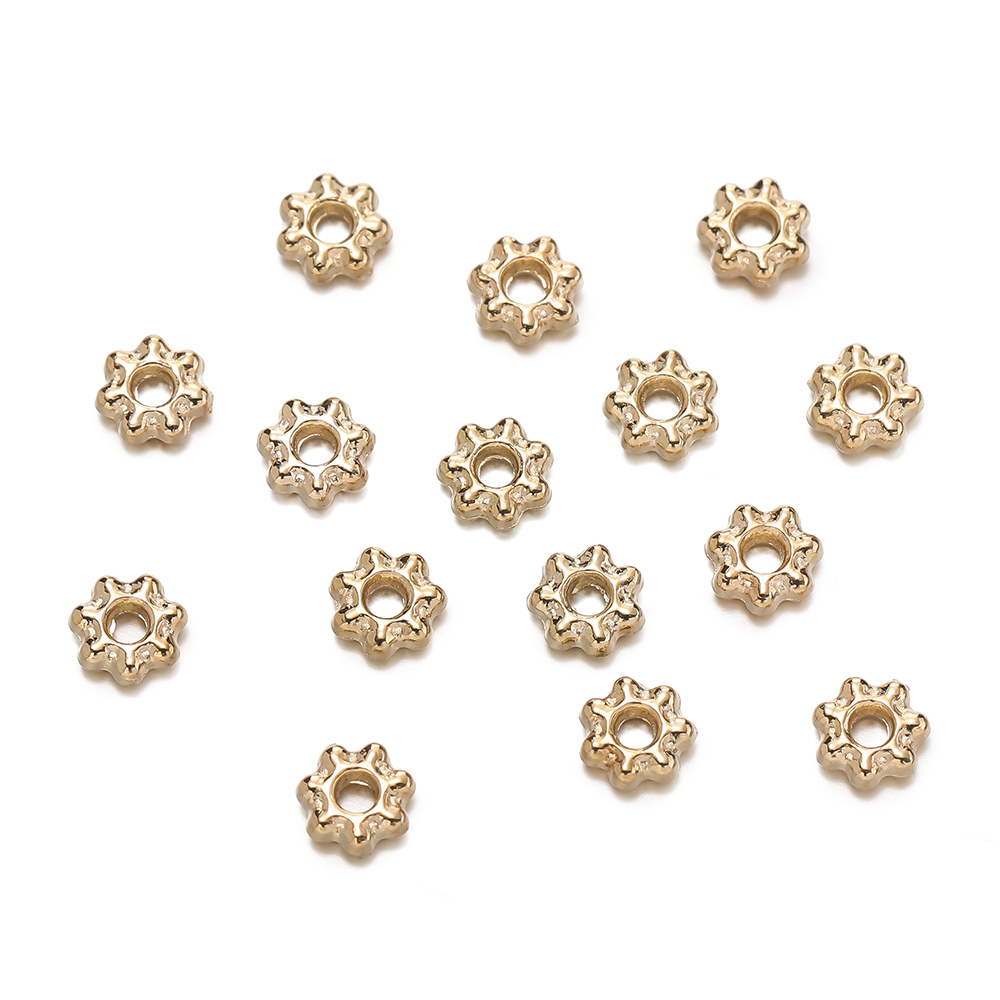 200Pcs 4/6mm 합금 눈송이 구슬 꽃 스페이서  - Flower Supplies 리뷰 및 가격