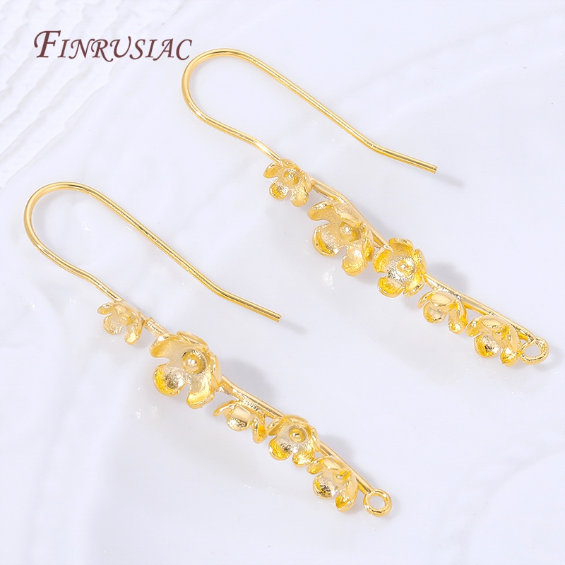 18K 금도금 꽃 귀걸이 고리, 빈티지 꽃무늬 드롭 귀 - Flower Supplies 리뷰 및 가격